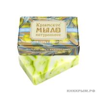 Крымское натуральное мыло на оливковом масле 100г  Морская соль и водоросли